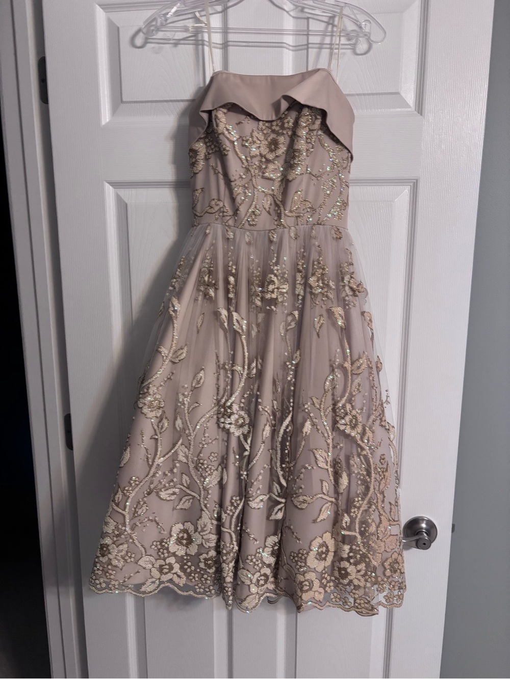 Jonathan Kayne Dusty Rose Floral Embroidered Party Dress size 4